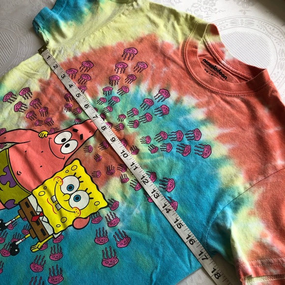 Nickelodeon Spongebob Square Pants Vintage Tie-Dye T-Shirt Women’s Size XS Tee - Picture 16 of 16